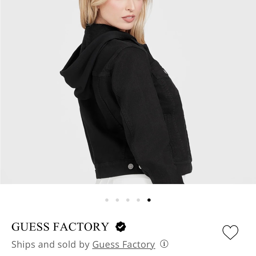 Guess Stella black hooded denim jacket - Picture 2 of 12